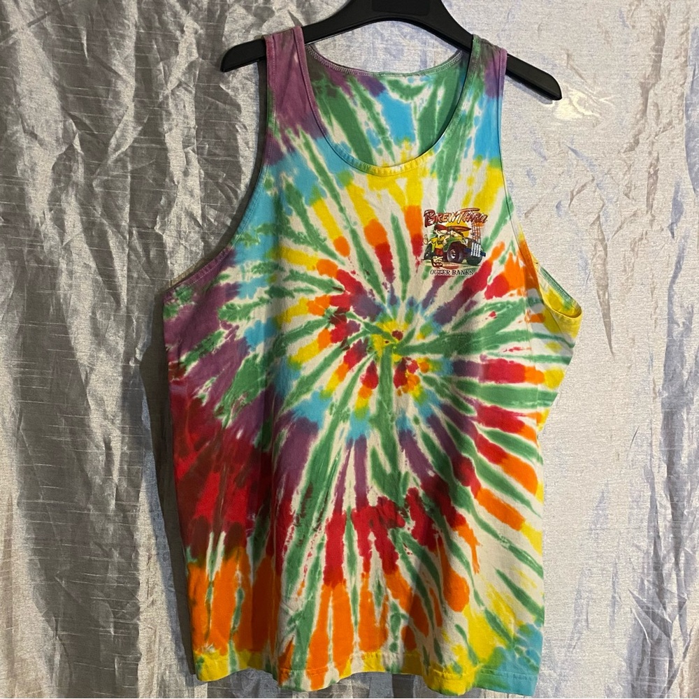 Brew Through tie dye tank men’s 2XL or 3XL no tags, double sided, 2012 event